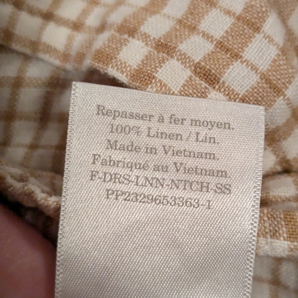 Everlane - Yellow/Golden Striped 100% Linen Button Down Dress Shirt - Size XS - Picture 6 of 7